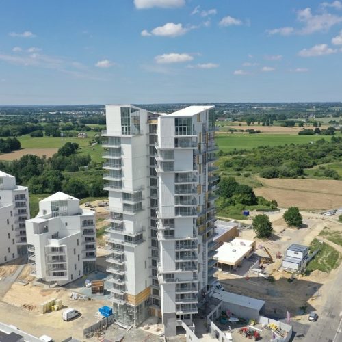 STRUCTURE BETON LOGEMENTS POLE MEDICAL RENNES TOUR 18 ETAGES