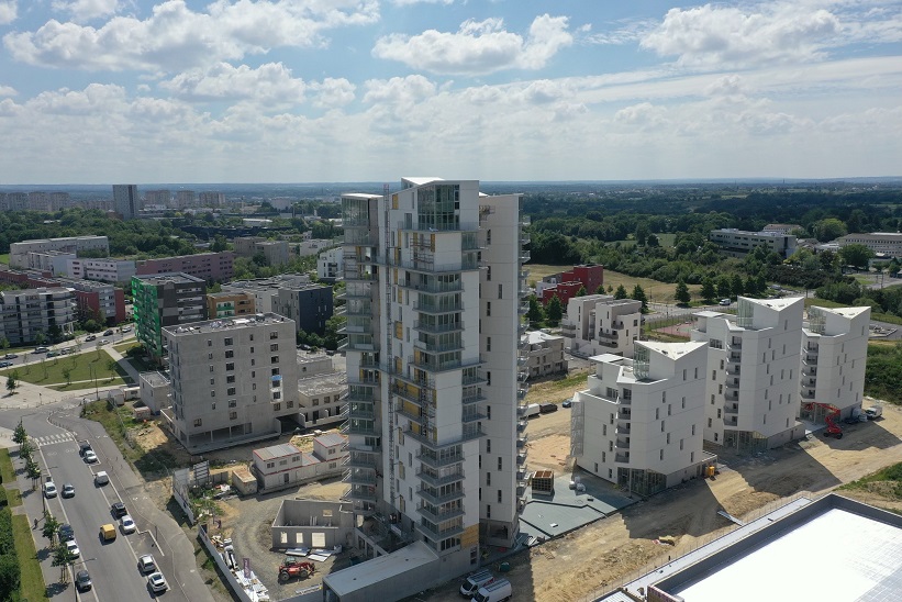 STRUCTURE BETON LOGEMENTS POLE MEDICAL RENNES TOUR 18 ETAGES